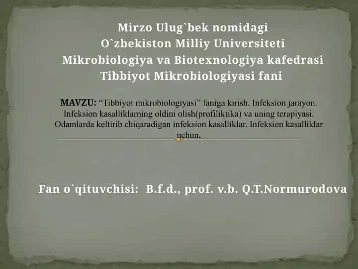 Tibbiyot mikrobiologiyasi