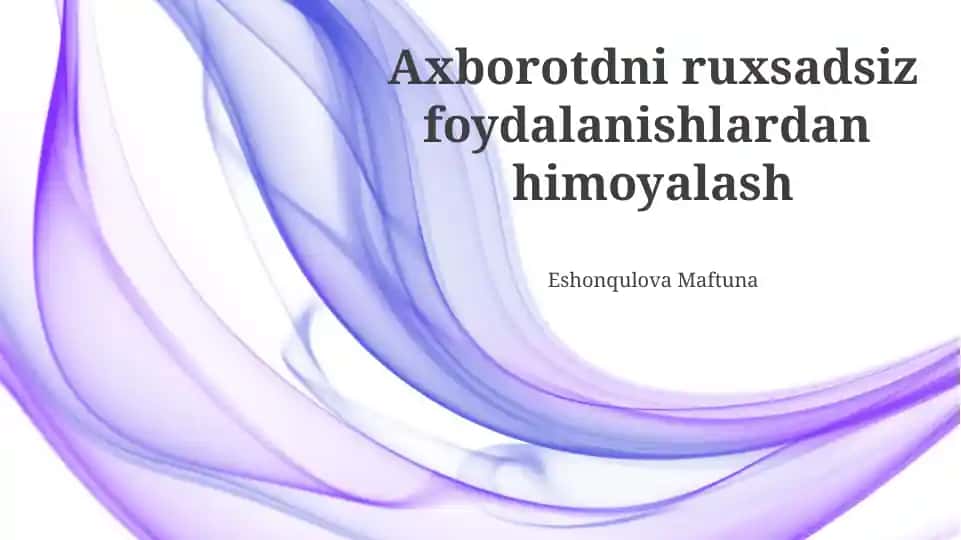 Axborot xavfsizligi himoyasi