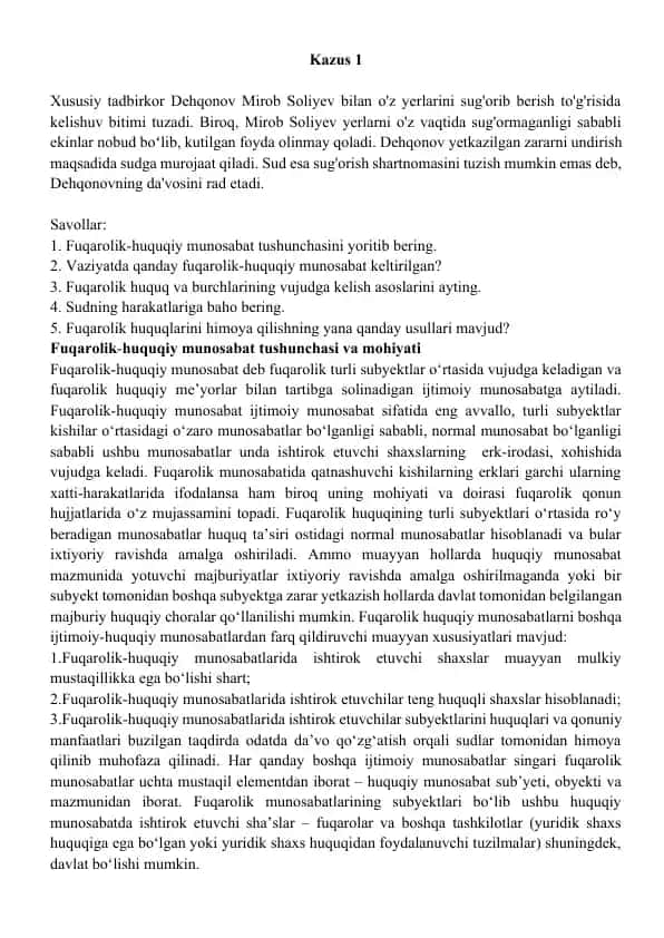 Distsiplinni oshirish kazusi
