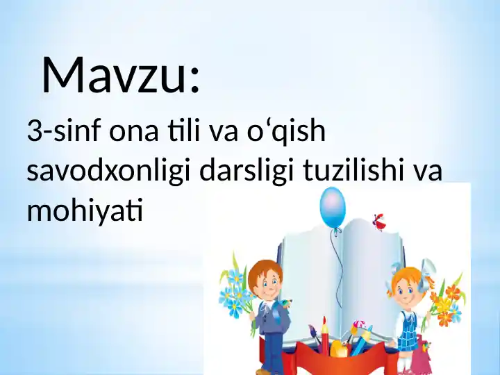 3-sinf ona tili va o‘qish savodxonligi darsligi