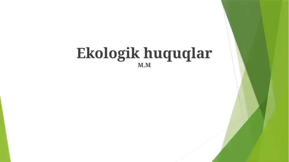 Ekologik Huquqlar