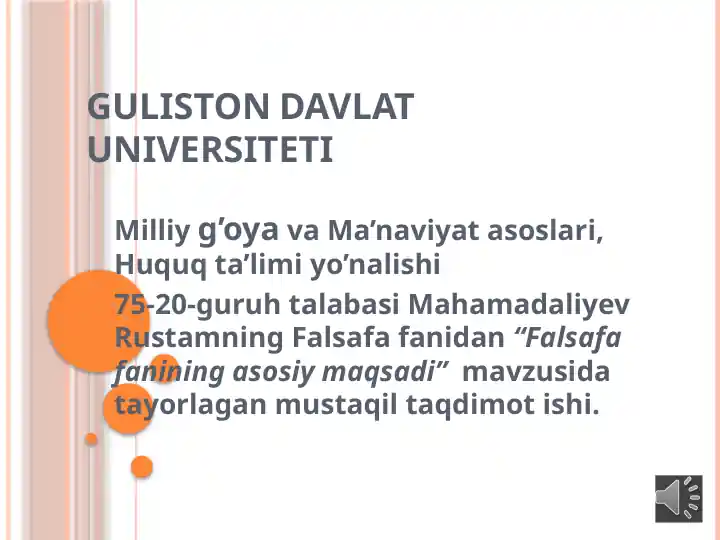 Falsafa fanining asosiy maqsadi