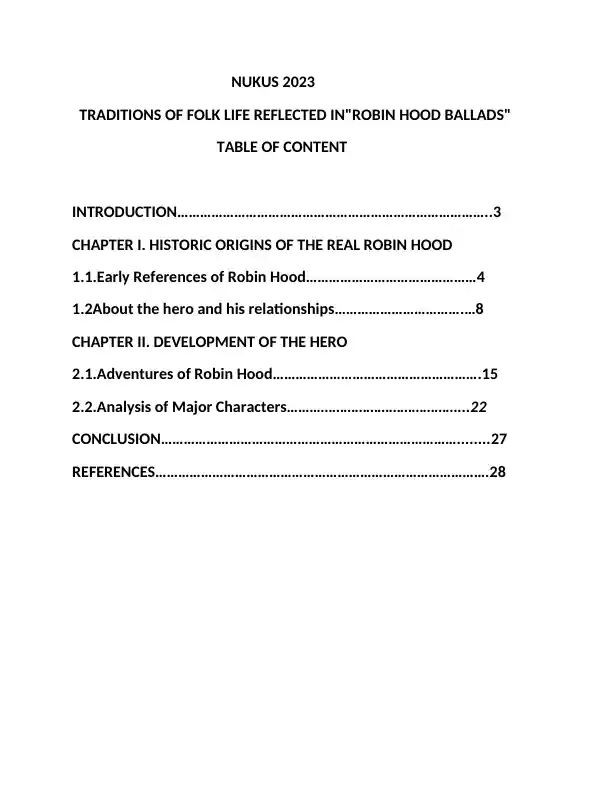 Traditions of Folk Life Reflected in "Robin Hood Ballads"