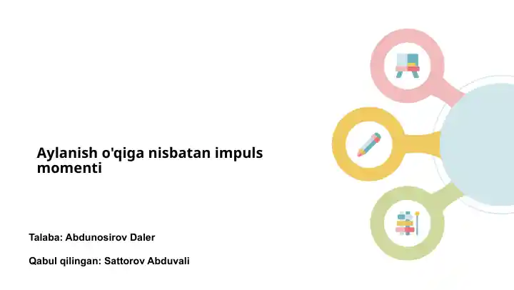 Aylanish o'qiga nisbatan impuls momenti