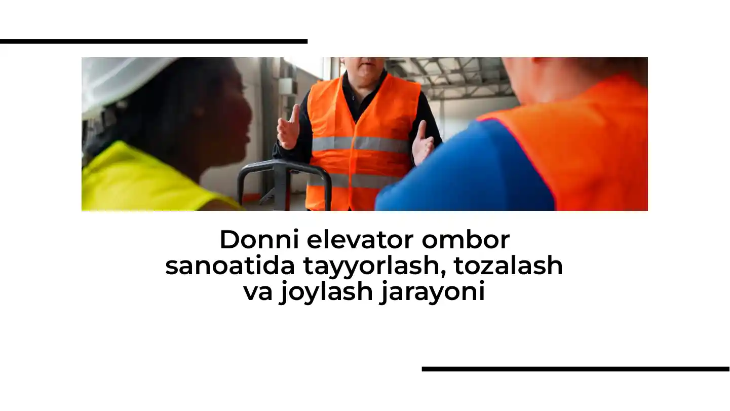 Donni elevator ombor sanoatida tayyorlash, tozalash va joylash jarayoni