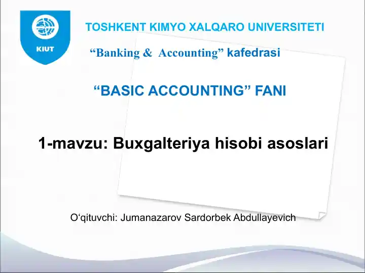 BASIC ACCOUNTING