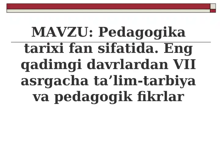 Pedagogika tarixi