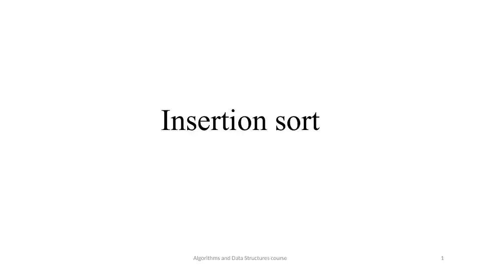 Insertion sort