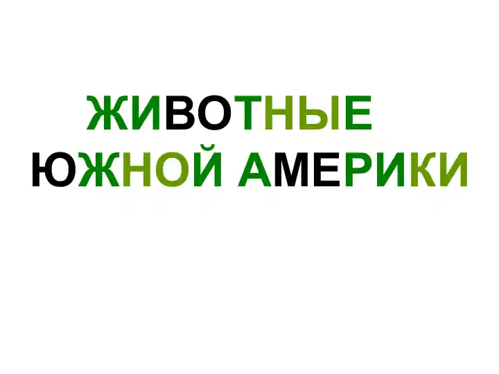 Животные Южной Америки
