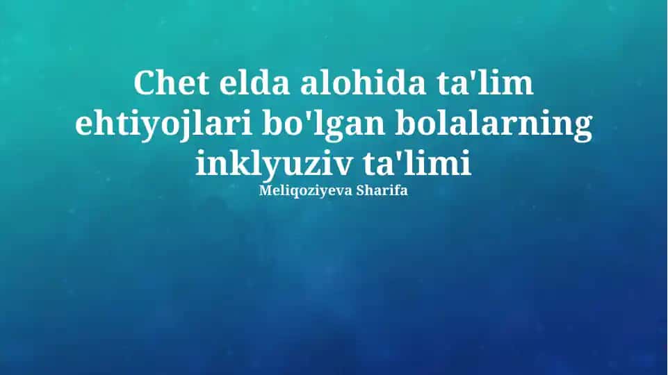 Inklyuziv Ta'lim