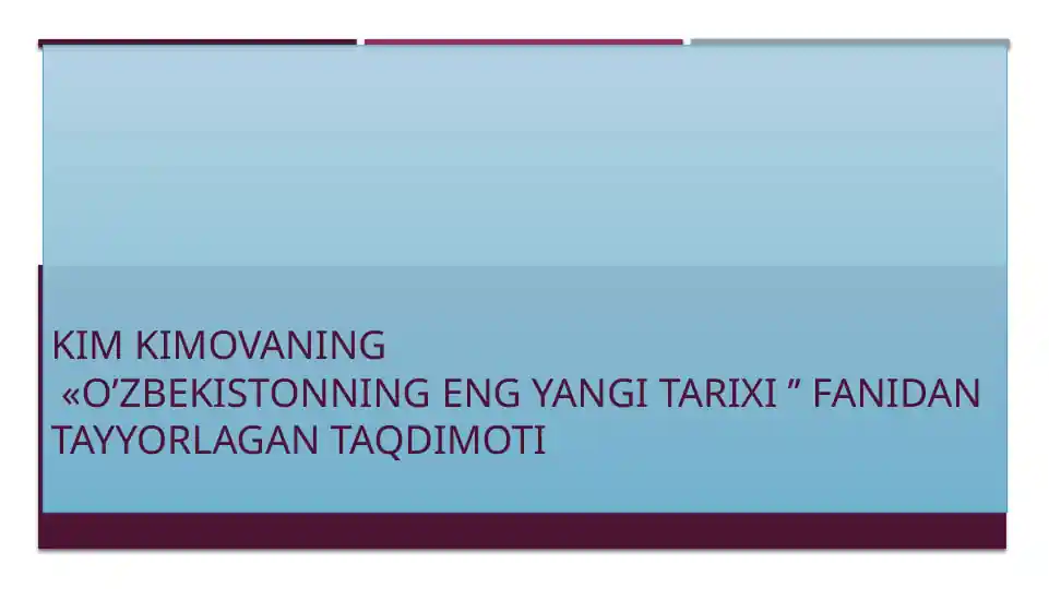 O'zbekistonning XX asr 80-yillari ta'rikhi
