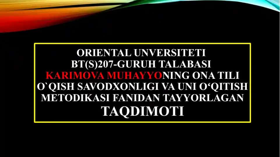 Metodik adabiyotlardan foydalangan holda tinish belgilarining ishlatilishi taqdimoti
