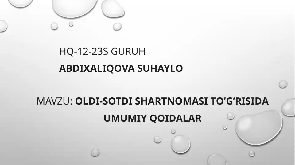 Oldi-sotdi Shartnomasi