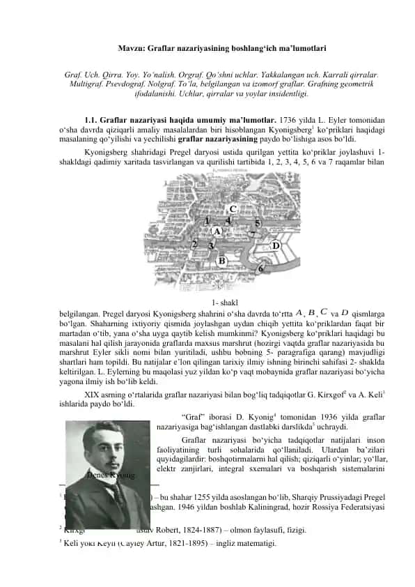 Graflar nazariyasinin boshlang‘ich ma’lumotlari