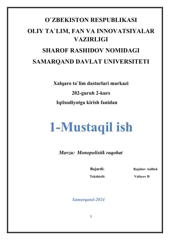 Monopolistik raqobat