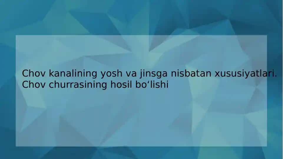 Chov churrasi hosil bo'lishi
