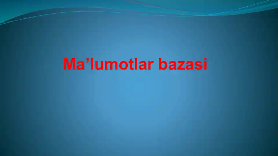 Ma'lumotlar bazasi