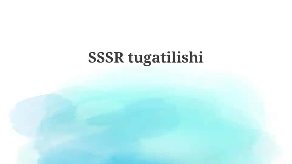 SSSRning tanazzulga yuz tutishi