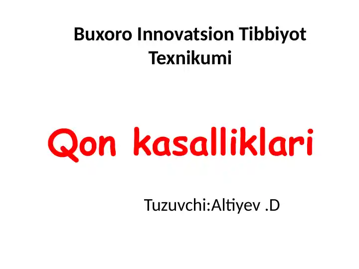 Qon kasalliklari