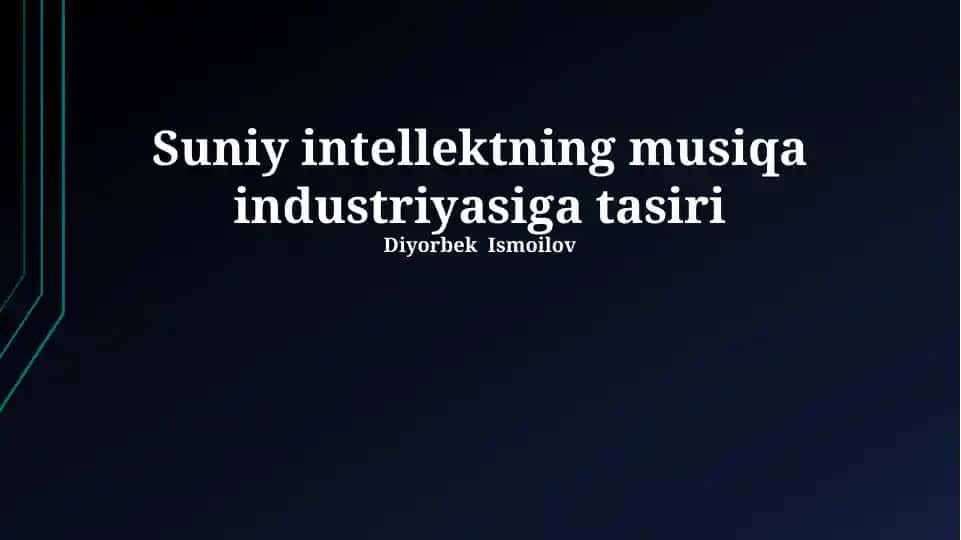 Suniy intellektning musiqa industriyasiga tasiri