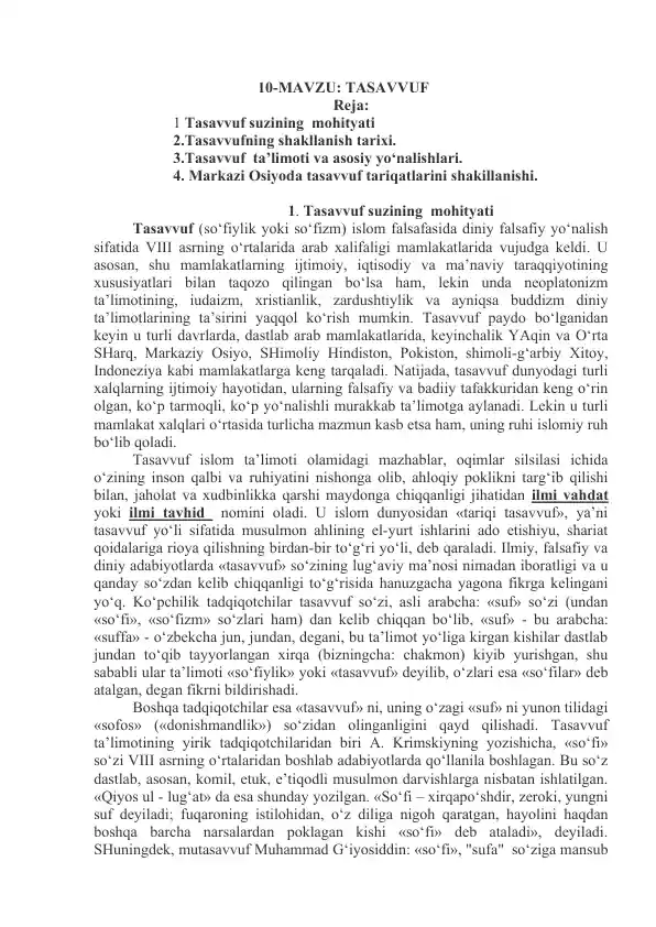 Tasavvuf