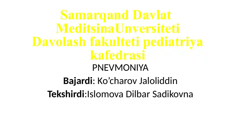 Pnevmoniya