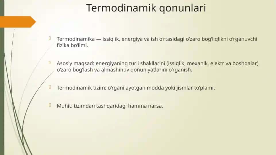 Termodinamik qonunlari