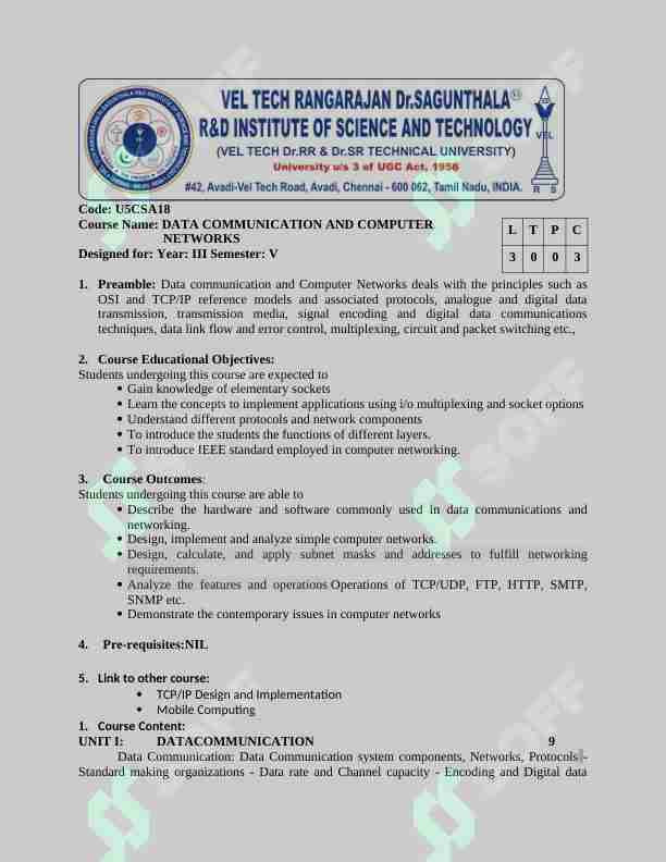 DATA COMMUNICATION AND COMPUTER NETWORKS
