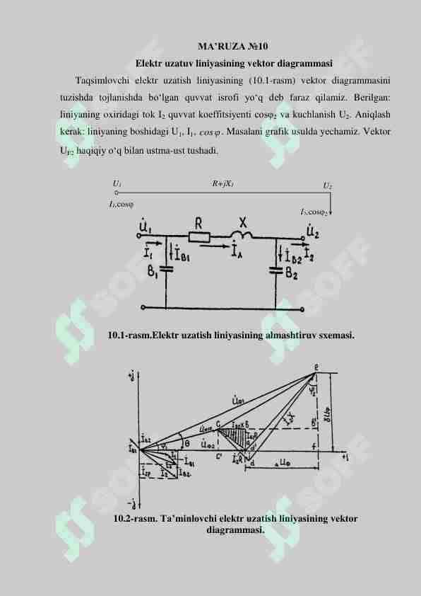 Elеktr uzatuv liniyasining vеktor diagrammasi