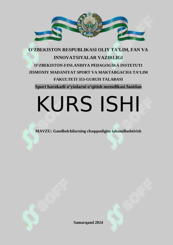Gandbolchilarning chaqqonligini takomillashtirish
