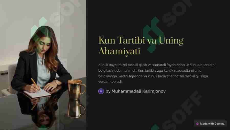 Kun tartibi va uning ahamiyati