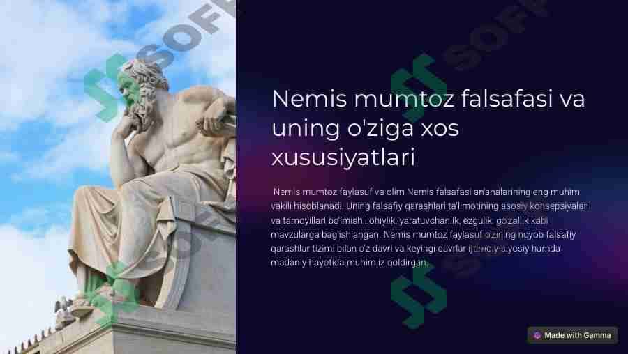 Nemis mumtoz falsafasi va uning o‘ziga xos xususiyati