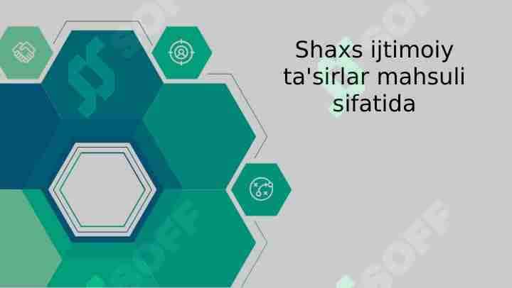 Shaxs ijtimoiy ta'sirlar mahsuli sifatida