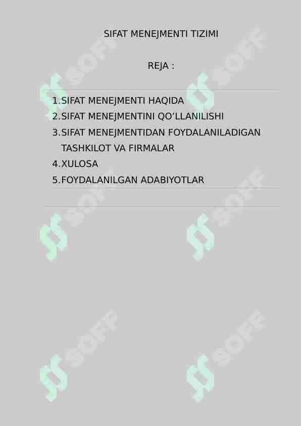 Sifat menejmenti tizimi