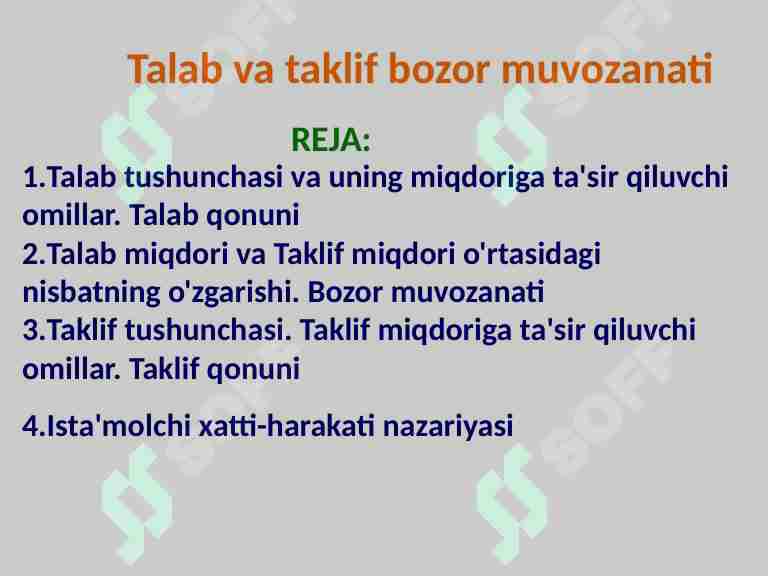 Talab va taklif bozor muvozanati