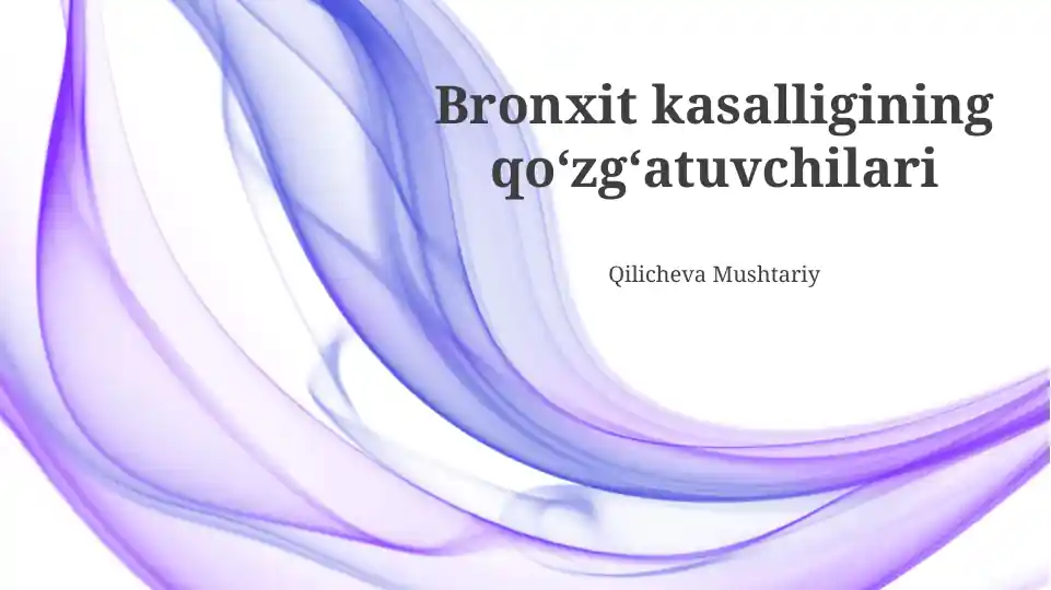 Bronxit kasalligining qoʻzgʻatuvchilari