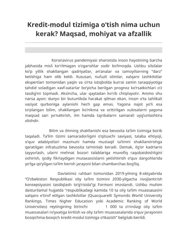 Ta'limning bevosita tizimi