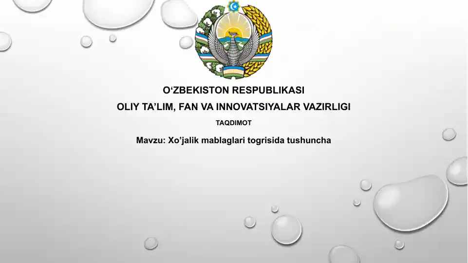 Xo’jalik mablaglaritogrisidatushuncha