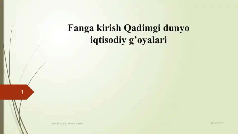 Iqtisodiy ta'limotlar tarixi