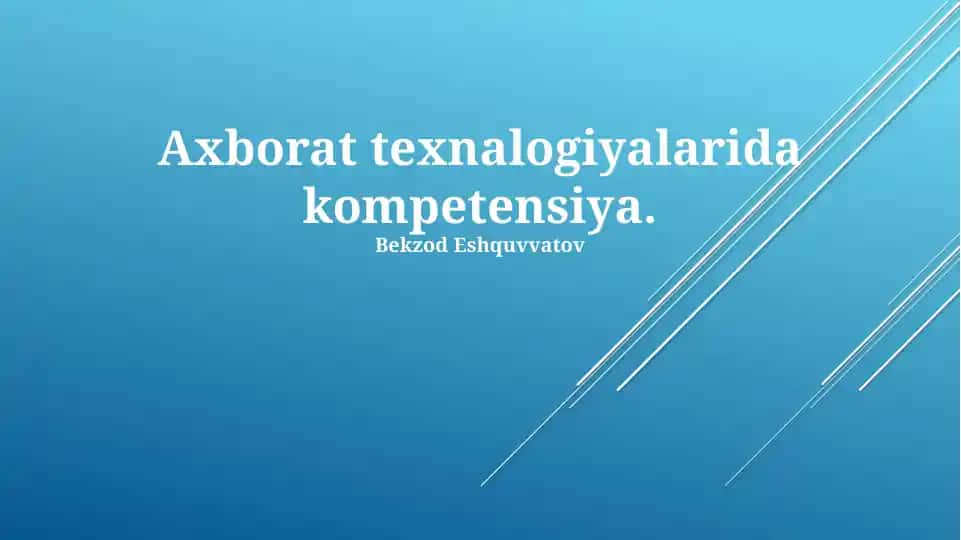 Axborot texnologiyalari sohasidagi kompetentlik
