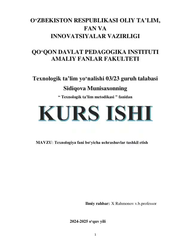 Texnologik ta’lim metodikasi