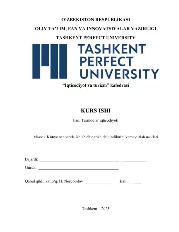 Kimyo sanoatida ishlab chiqarish chiqindilarini kamaytirish usullari