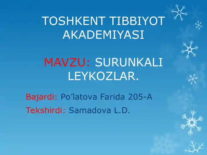 Surunkali Leykozlar