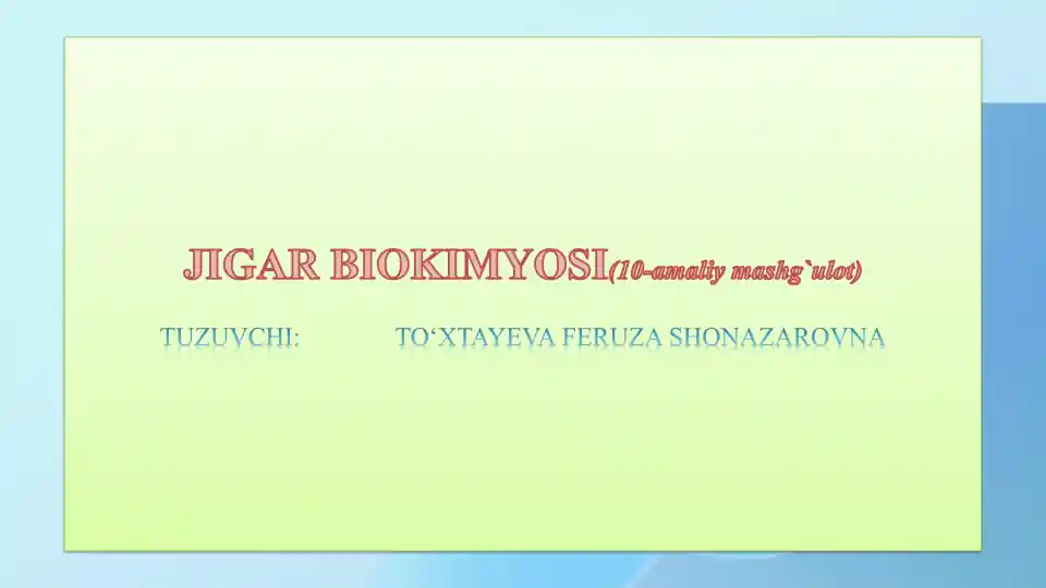JIGAR BIOKIMYOSI