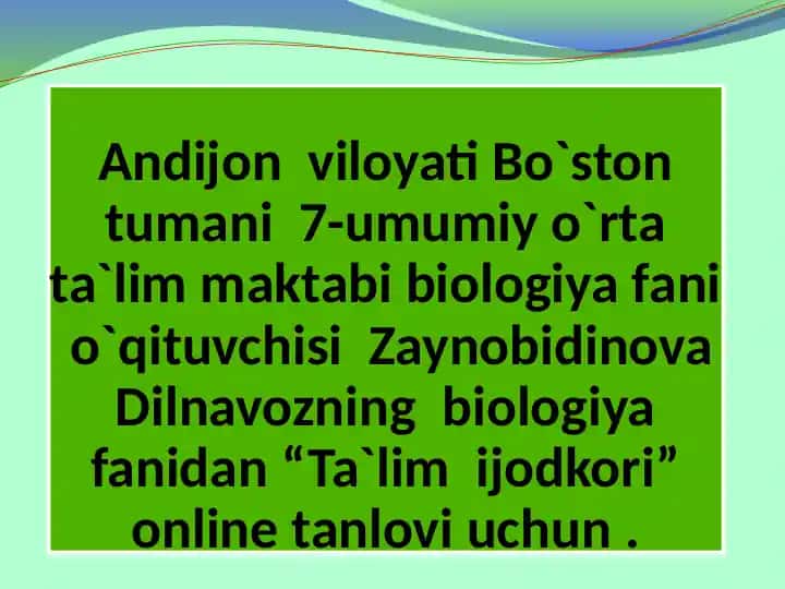 "Ta`lim ijodkori" online tanlovi