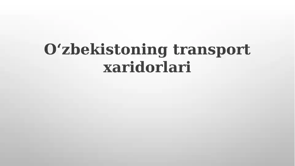 O'zbekistoning transport xaridorlari