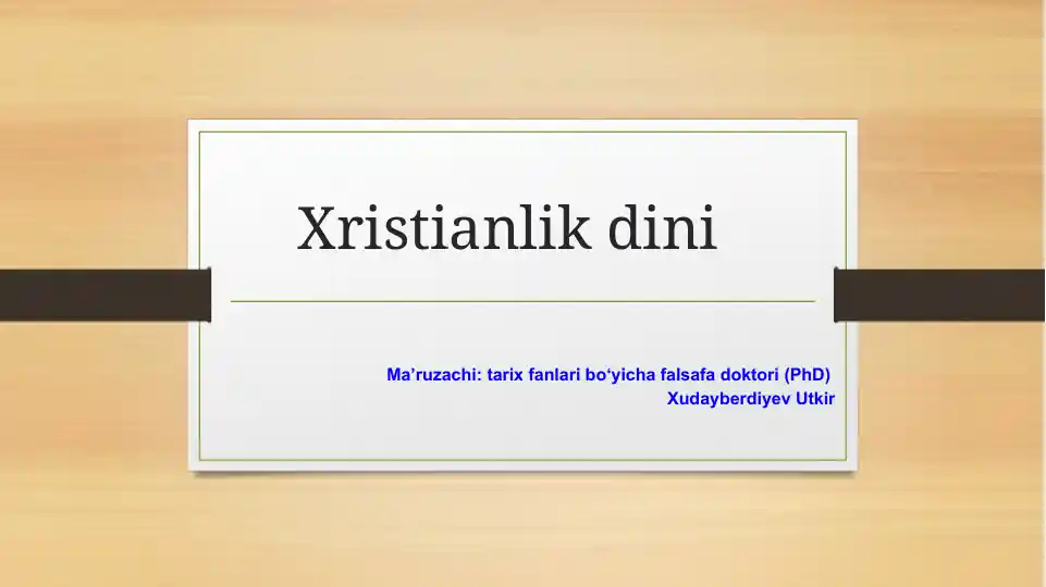 Xristianlik dini