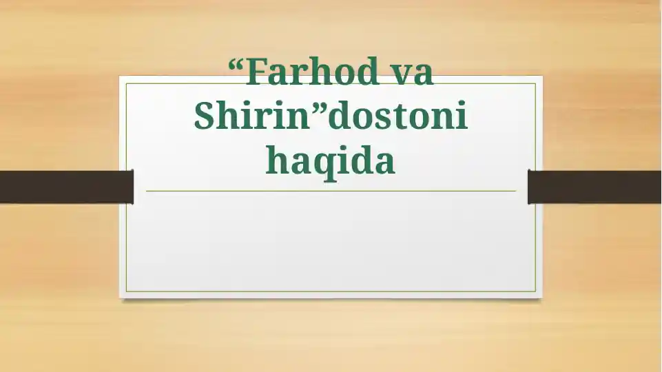 "Farhod va Shirin"