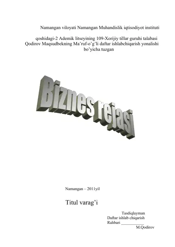 Biznes rejasi