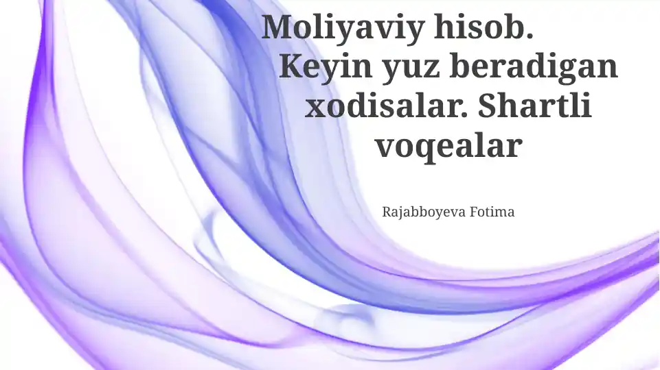 Moliyaviy Hisobotlar